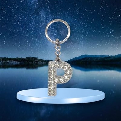 Zeus&Co. P Harfi Taşlı Anahtarlık Hediye Kesesi İle Birlikte