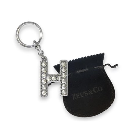 Zeus&Co. H Harfi Taşlı Anahtarlık Hediye Kesesi ile Birlikte