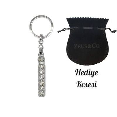Zeus&Co. İ Harfi Taşlı Anahtarlık Hediye Kesesi ile Birlikte