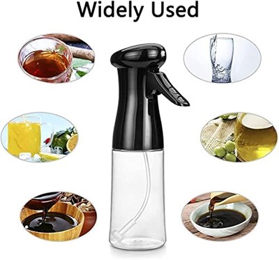 Zeytinyağı Püskürtücü, Sprey Yağdanlık, Barbekü, Pişirme Püskürtme Şişesi, 210 ml (Siyah)