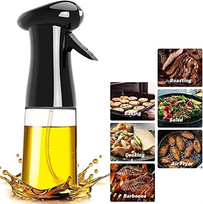 Zeytinyağı Püskürtücü, Sprey Yağdanlık, Barbekü, Pişirme Püskürtme Şişesi, 210 ml (Siyah)