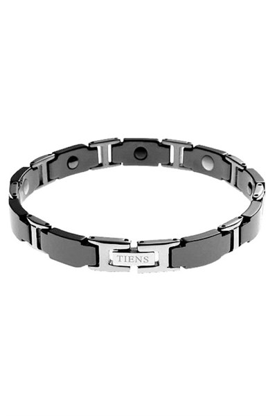 Zivva Silver Tiens Ti Energy Siyah Kristal Erkek Bileklik, Unisex