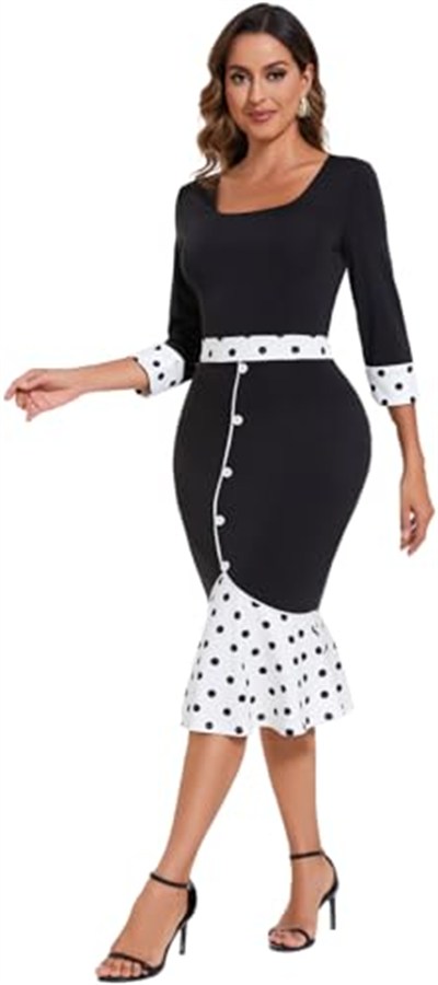 ZonJie Kadın iş ekose elbise rahat düğme uzun kollu MIdi elbise şık Bodycon düğün misafir elbiseleri