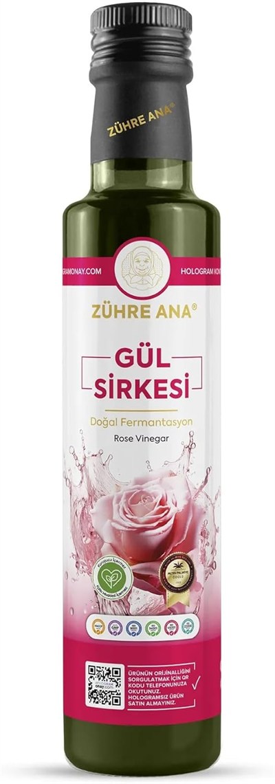 Zühre Ana Gül Sirkesi Doğal Fermantasyon Rose Vinegar 500 Ml