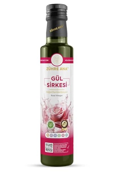 Zühre Ana Gül Sirkesi Doğal Fermantasyon Rose Vinegar 500 Ml