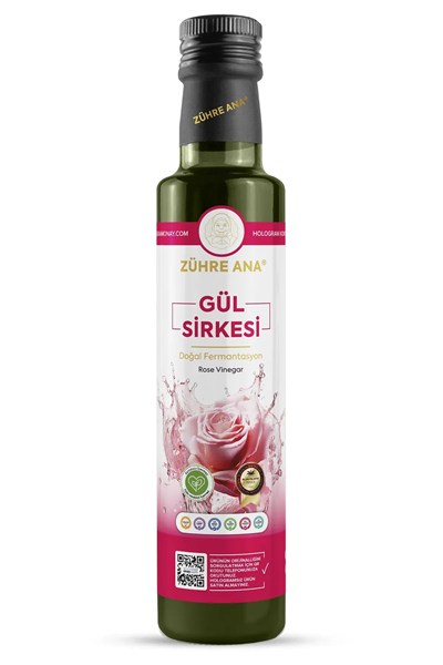 Zühre Ana Gül Sirkesi Doğal Fermantasyon Rose Vinegar 500 Ml