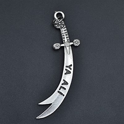 Zülfikar Kılıcı Kolye Örme Zincir Kolye - Gümüş Kaplama - Erkek Kadın Kolye - No:1566