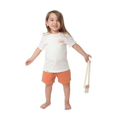 Zuppers 2li Organik Pamuk T-Shirt Şort Takım(0-4 Yaş) - Kiremit - 3-6 Ay