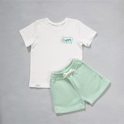 Zuppers 2li Organik Pamuk T-Shirt Şort Takım(0-4 Yaş) - Mint - 1-2 Yaş