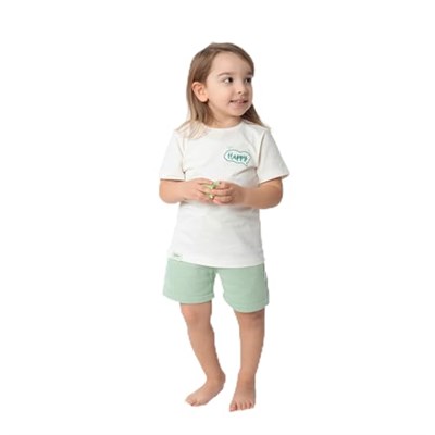 Zuppers 2li Organik Pamuk T-Shirt Şort Takım(0-4 Yaş) - Mint - 3-6 Ay