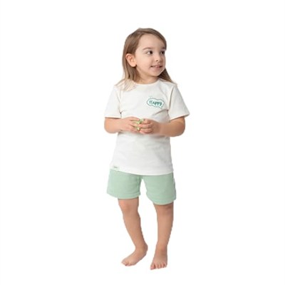 Zuppers 2li Organik Pamuk T-Shirt Şort Takım(0-4 Yaş) - Mint - 1-2 Yaş