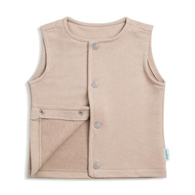 Zuppers Çıtçıtlı Pamuk Bebek Çocuk Yelek, Latte, 6-12Ay