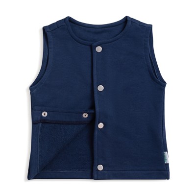 Zuppers Çıtçıtlı Pamuk Bebek Çocuk Yelek, Lacivert, 1-2 Yaş