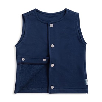 Zuppers Çıtçıtlı Pamuk Bebek Çocuk Yelek, Lacivert, 3-6 Ay