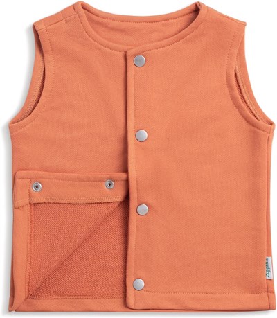 Zuppers Çıtçıtlı Pamuk Bebek Çocuk Yelek, Kiremit, 3-6 Ay
