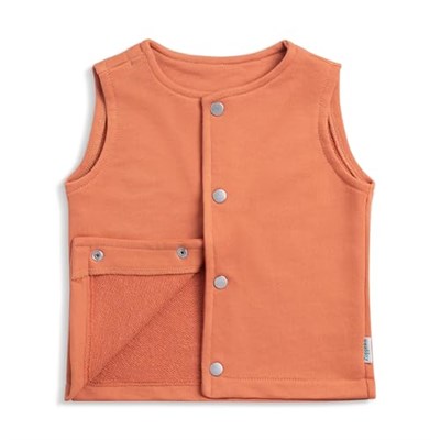 Zuppers Çıtçıtlı Pamuk Bebek Çocuk Yelek, Kiremit, 4-5 Yaş