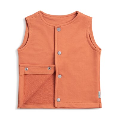 Zuppers Çıtçıtlı Pamuk Bebek Çocuk Yelek, Kiremit, 3-4 Yaş