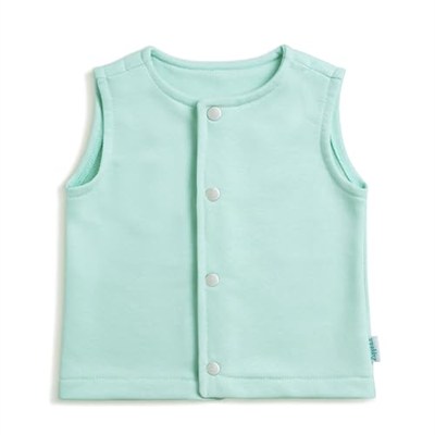 Zuppers Çıtçıtlı Pamuk Bebek Çocuk Yelek, Mint, 6-12 Ay