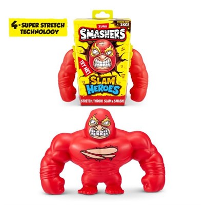 ZURU Smashers SLAM Heroes, Erkekler için Güreşçi Gerilebilir Oyuncak, Esnek Oyuncaklar, Boyutunun 4 katı, Yumuşacık Dolgu (Güreşçi)
