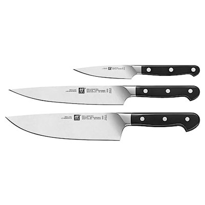 Zwilling 3 Parça Bıçak Seti, Paslanmaz Çelik, Siyah-Gri