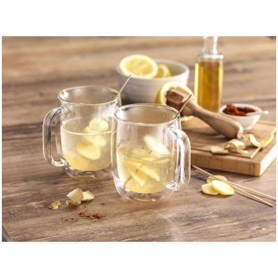 Zwilling Çift Camlı Kulplu 2li Kahve Bardağı Seti - 355 Ml