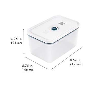 Zwilling Fresh & Save Vakumlu Saklama Kabı, L, Plastik, Yari Şeffaf-Akdeniz Mavisi