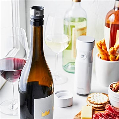 ZWILLING Fresh & Save Vakumlu Şarap Tıpası Seti, 3 Parça, Gri - Seçenekler: Torba, Şarap tıpası
