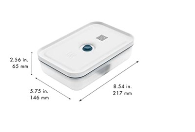 Zwilling Fresh & Save Vakumlu Yemek Taşıma Kabı, L Düz, Plastik, Yari Şeffaf-Akdeniz Mavisi 3lü paket