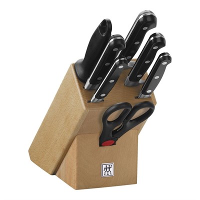 Zwilling Professional S 8 Parça Blok Bıçak Seti - Doğal Ahşap Bloklu