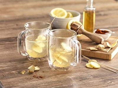 Zwilling Sorrento Çift Camlı Kulplu 2li Kahve Bardağı Seti, 355 ml, Cam, Şeffaf Cam