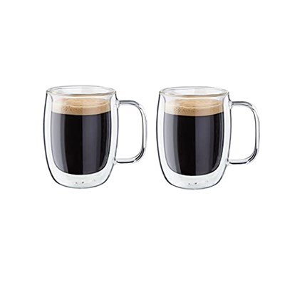 Zwilling Sorrento Çift Camlı Kulplu 2li Espresso Bardak Seti, 134 ml, Cam, Şeffaf Cam - Seçenekler: 80 ml, 134 ml