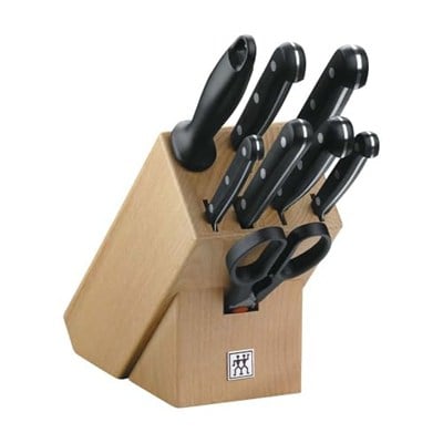 ZWILLING Twin Gourmet Blok Bıçak Seti, Paslanmaz Çelik ve Doğal Ahşap, Siyah