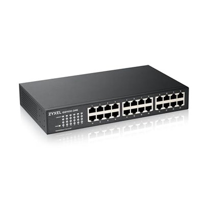 Zyxel 24-Port 10/100/1000 Gigabit Ethernet Unmanaged Switch | Fansız Tasarım [GS1100-24E]