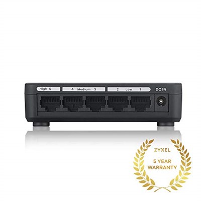 Zyxel Oyun ve Medya için 5 Port Gigabit Ethernet Anahtarı [GS105S]