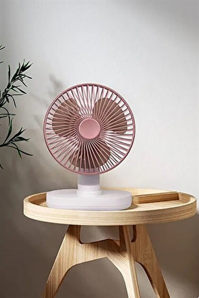 Masaüstü Fan Usb Şarjlı 4 Kademeli Kişisel Otomatik Salınımlı Taşınabilir Soğutucu Vantilatör
