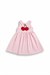 Cherry Detaylı Pembe Ekose Elbise