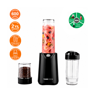 NUTRISHAKE  FIT  3 In 1 Kişisel Smoothie Blender Ve Kahve Baharat Öğütücü Buz Kırma  600w