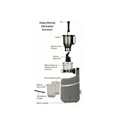 Slow Juicer Yavaş Sıkım Katı Meyve Sıkacağı Sorbe ve dondurma