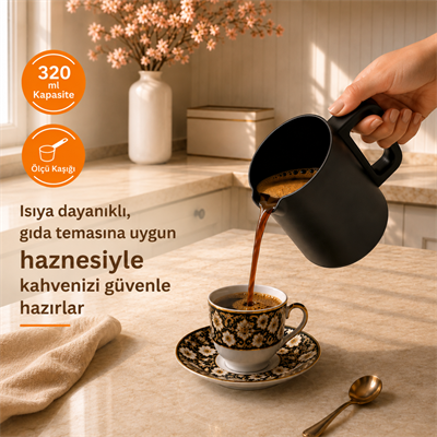 TIGRECOOK Közde Türk Kahvesi ve Türk Kahve Makinesi  4 Fincan Kapasiteli Bol Köpüklü