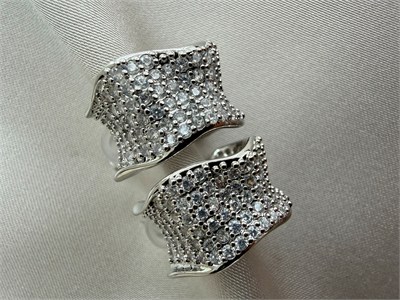 Zirkon Kıvrımlı Halka Küpe(Silver)