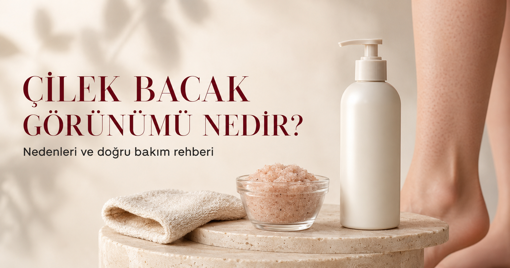 Çilek bacak görünümü,batık kıl ve pürüzsüz bacak bakımı