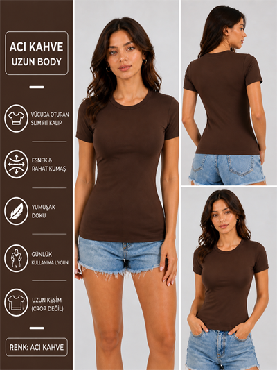 ACI KAHVE alo Kısa Kollu Body 