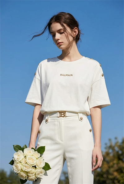 BALMAN Omuz Düğme Detaylı Oversize T-Shirt