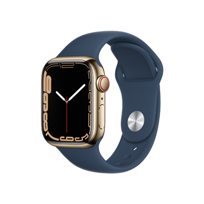Apple Watch S7 Cellular 41mm Altın-Mavi Giyilebilir Teknoloji