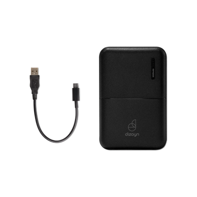 Dizayn D400 Powerbank 5000mAh USBC Siyah Cep Telefonu Aksesuarları