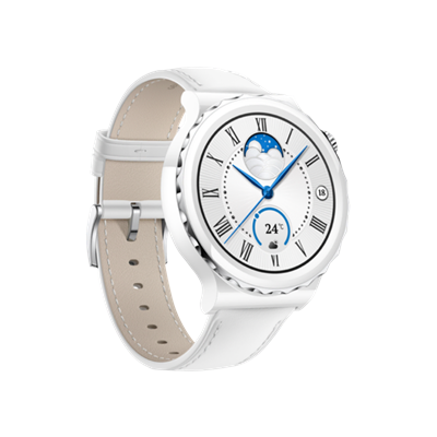 Huawei GT3 Pro 43mm Seramik Beyaz Deri Giyilebilir Teknoloji