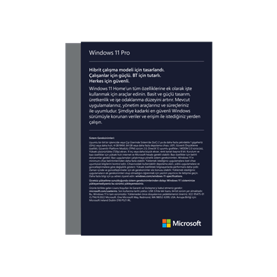 Windows 11 Pro OEM 64Bit Türkçe Bilgisayar Çevre Birimleri
