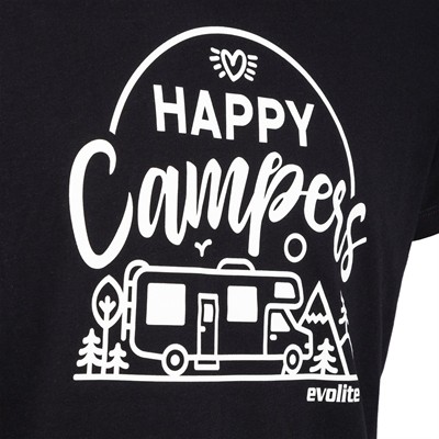 Evolite Happy Campers T-shirt-Siyah