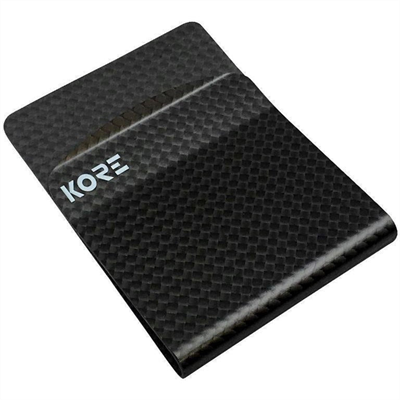 KORE İnce Deri Cüzdan + Carbon Fiber Para Klipsi
