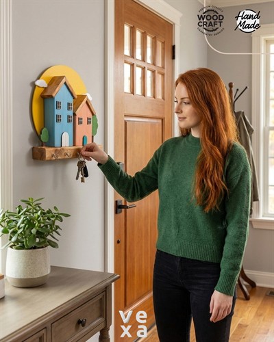 Vexa Deco Lizbon Serisi Duvar Askılı Anahtarlık Ev Hediyesi Dekoratif Anahtar Askısı 30 X 30 cm